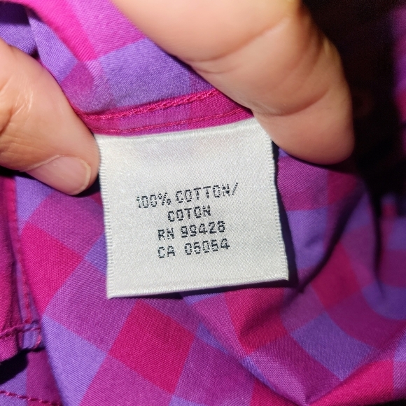 BUGATCHI Shaped Fit Purple And Pink Checkered Long Sleeve Button Shirt Size L - Picture 9 of 11